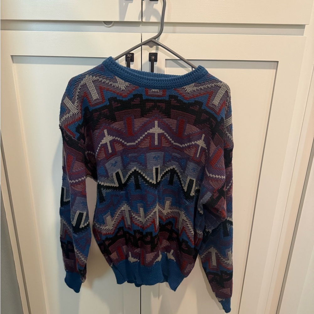 Vintage Multicolor Patterned Sweater